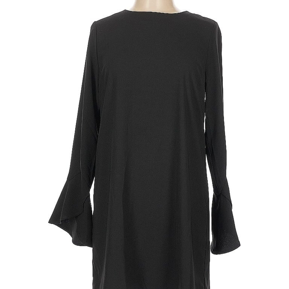 Naked Zebra Black Dress with Gold Zipper